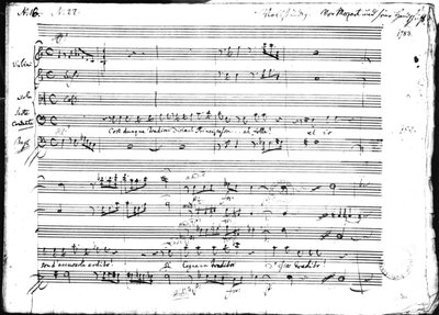 「Cosi Dunque Tradisci ...」、レチタティーヴとアリア、1783 作： Wolfgang Amadeus Mozart